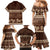 Brown Samoa Siapo Teuila Flowers Family Matching Mermaid Dress and Hawaiian Shirt