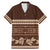 Brown Samoa Siapo Teuila Flowers Family Matching Mermaid Dress and Hawaiian Shirt