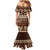 Brown Samoa Siapo Teuila Flowers Family Matching Mermaid Dress and Hawaiian Shirt