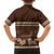 Brown Samoa Siapo Teuila Flowers Family Matching Off The Shoulder Long Sleeve Dress and Hawaiian Shirt