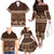 Brown Samoa Siapo Teuila Flowers Family Matching Off The Shoulder Long Sleeve Dress and Hawaiian Shirt