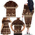 Brown Samoa Siapo Teuila Flowers Family Matching Off The Shoulder Long Sleeve Dress and Hawaiian Shirt