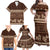 Brown Samoa Siapo Teuila Flowers Family Matching Off Shoulder Maxi Dress and Hawaiian Shirt