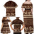 Brown Samoa Siapo Teuila Flowers Family Matching Off Shoulder Maxi Dress and Hawaiian Shirt