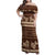 Brown Samoa Siapo Teuila Flowers Family Matching Off Shoulder Maxi Dress and Hawaiian Shirt