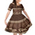 Brown Samoa Siapo Teuila Flowers Family Matching Off Shoulder Short Dress and Hawaiian Shirt