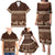 Brown Samoa Siapo Teuila Flowers Family Matching Puletasi and Hawaiian Shirt