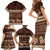 Brown Samoa Siapo Teuila Flowers Family Matching Short Sleeve Bodycon Dress and Hawaiian Shirt