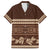 Brown Samoa Siapo Teuila Flowers Family Matching Short Sleeve Bodycon Dress and Hawaiian Shirt