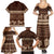 Brown Samoa Siapo Teuila Flowers Family Matching Summer Maxi Dress and Hawaiian Shirt