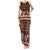 Brown Samoa Siapo Teuila Flowers Family Matching Tank Maxi Dress and Hawaiian Shirt