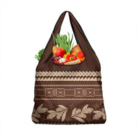 Brown Samoa Siapo Teuila Flowers Grocery Bag LT14 1-pack One Size Brown - Polynesian Pride