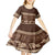 Brown Samoa Siapo Teuila Flowers Kid Short Sleeve Dress