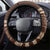 Brown Samoa Siapo Teuila Flowers Steering Wheel Cover