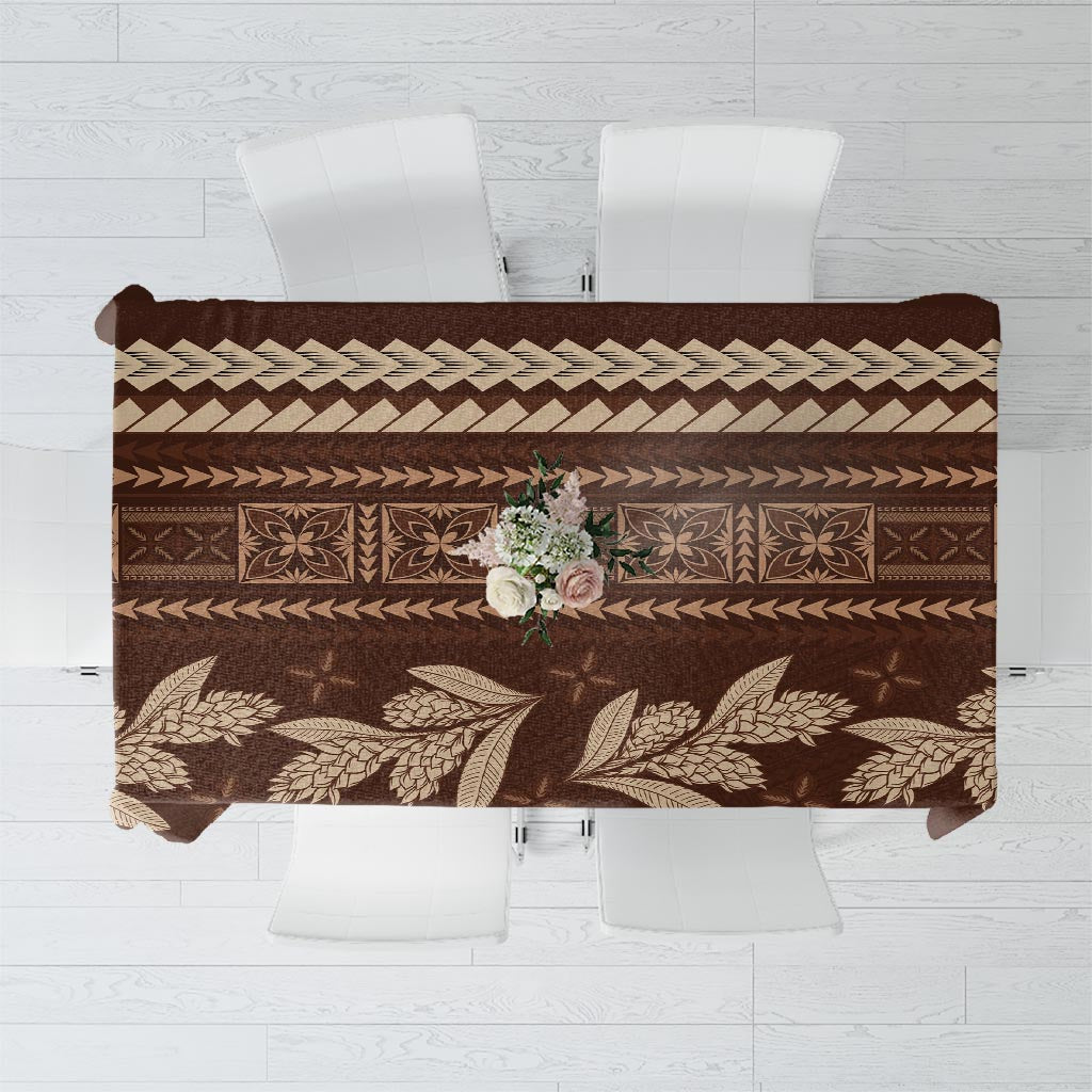 Brown Samoa Siapo Teuila Flowers Tablecloth