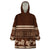 Brown Samoa Siapo Teuila Flowers Wearable Blanket Hoodie