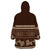 Brown Samoa Siapo Teuila Flowers Wearable Blanket Hoodie