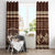 Brown Samoa Siapo Teuila Flowers Window Curtain