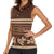 Brown Samoa Siapo Teuila Flowers Women Sleeveless Polo Shirt