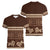 Brown Samoa Siapo Teuila Flowers Women V-Neck T-Shirt