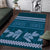 Dark Cyan Samoa Siapo Teuila Flowers Area Rug