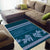 Dark Cyan Samoa Siapo Teuila Flowers Area Rug