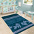 Dark Cyan Samoa Siapo Teuila Flowers Area Rug