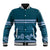 Dark Cyan Samoa Siapo Teuila Flowers Baseball Jacket