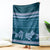 Dark Cyan Samoa Siapo Teuila Flowers Blanket