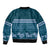 Dark Cyan Samoa Siapo Teuila Flowers Bomber Jacket