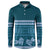 Dark Cyan Samoa Siapo Teuila Flowers Button Sweatshirt