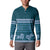 Dark Cyan Samoa Siapo Teuila Flowers Button Sweatshirt