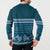 Dark Cyan Samoa Siapo Teuila Flowers Button Sweatshirt