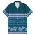 Dark Cyan Samoa Siapo Teuila Flowers Family Matching Mermaid Dress and Hawaiian Shirt