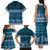 Dark Cyan Samoa Siapo Teuila Flowers Family Matching Tank Maxi Dress and Hawaiian Shirt