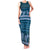 Dark Cyan Samoa Siapo Teuila Flowers Family Matching Tank Maxi Dress and Hawaiian Shirt