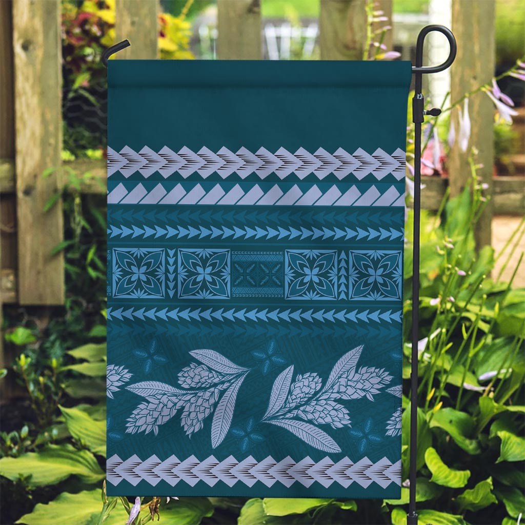 Dark Cyan Samoa Siapo Teuila Flowers Garden Flag