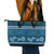 Dark Cyan Samoa Siapo Teuila Flowers Leather Tote Bag