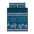 Dark Cyan Samoa Siapo Teuila Flowers Quilt Bed Set