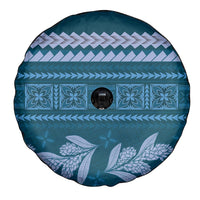 Dark Cyan Samoa Siapo Teuila Flowers Spare Tire Cover