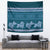 Dark Cyan Samoa Siapo Teuila Flowers Tapestry