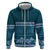 Dark Cyan Samoa Siapo Teuila Flowers Zip Hoodie