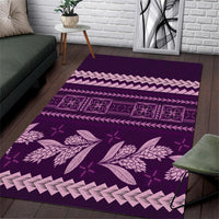 Purple Samoa Siapo Teuila Flowers Area Rug