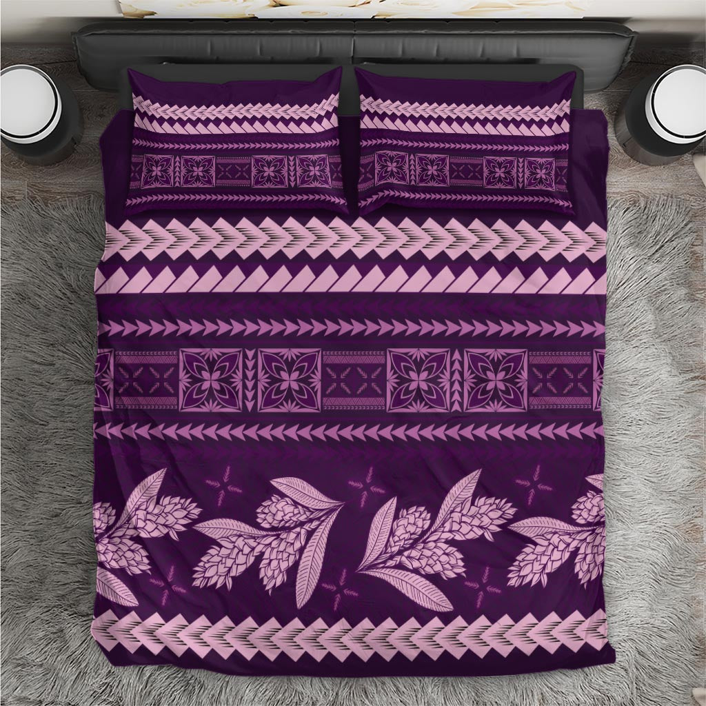 Purple Samoa Siapo Teuila Flowers Bedding Set