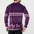 Purple Samoa Siapo Teuila Flowers Button Sweatshirt