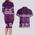 Purple Samoa Siapo Teuila Flowers Couples Matching Long Sleeve Bodycon Dress and Hawaiian Shirt