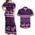 Purple Samoa Siapo Teuila Flowers Couples Matching Off Shoulder Maxi Dress and Hawaiian Shirt