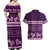 Purple Samoa Siapo Teuila Flowers Couples Matching Off Shoulder Maxi Dress and Hawaiian Shirt