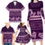 Purple Samoa Siapo Teuila Flowers Family Matching Long Sleeve Bodycon Dress and Hawaiian Shirt