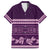 Purple Samoa Siapo Teuila Flowers Family Matching Long Sleeve Bodycon Dress and Hawaiian Shirt